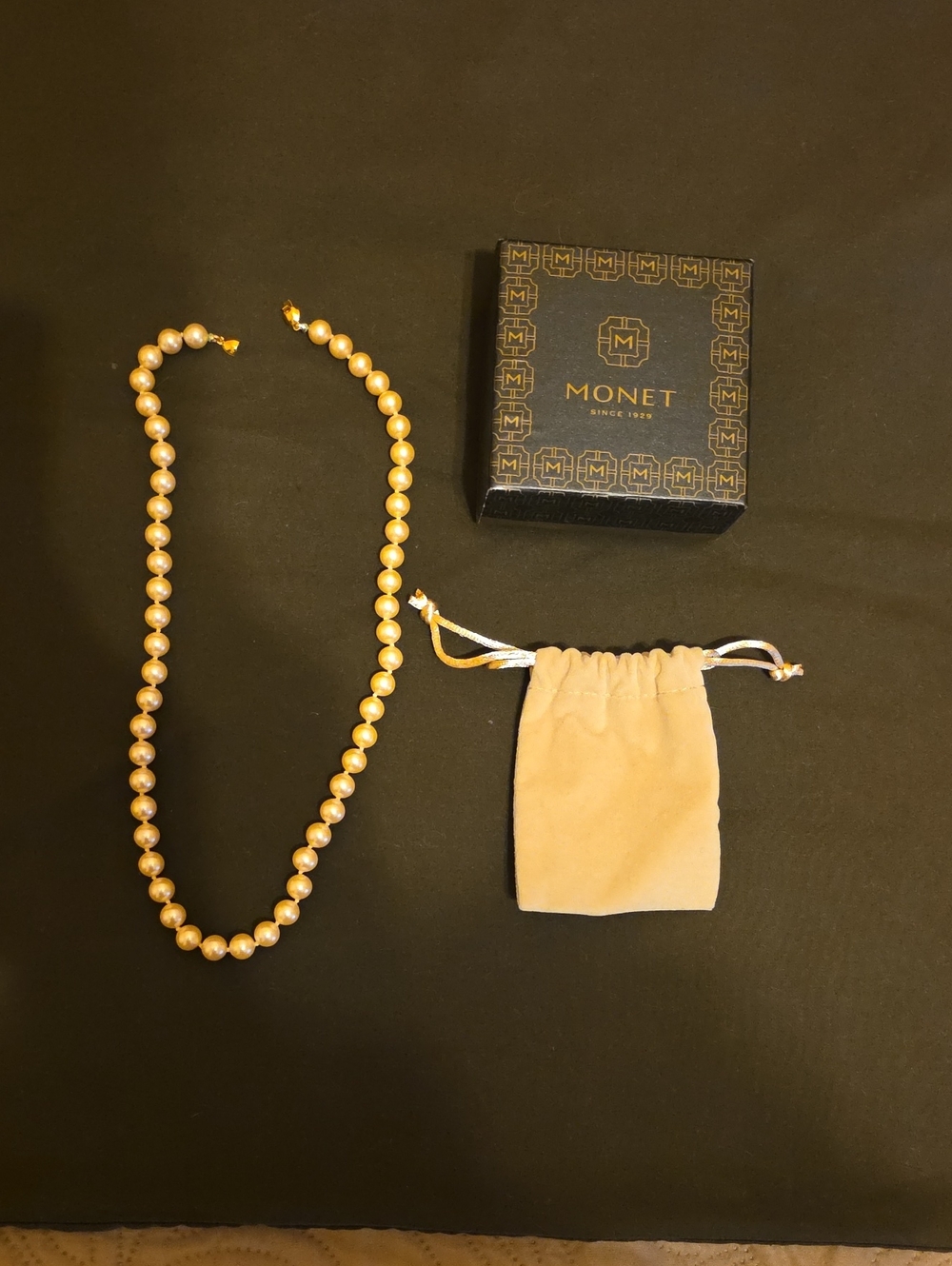 Monet Gold-Tone Pearl Strand Necklace